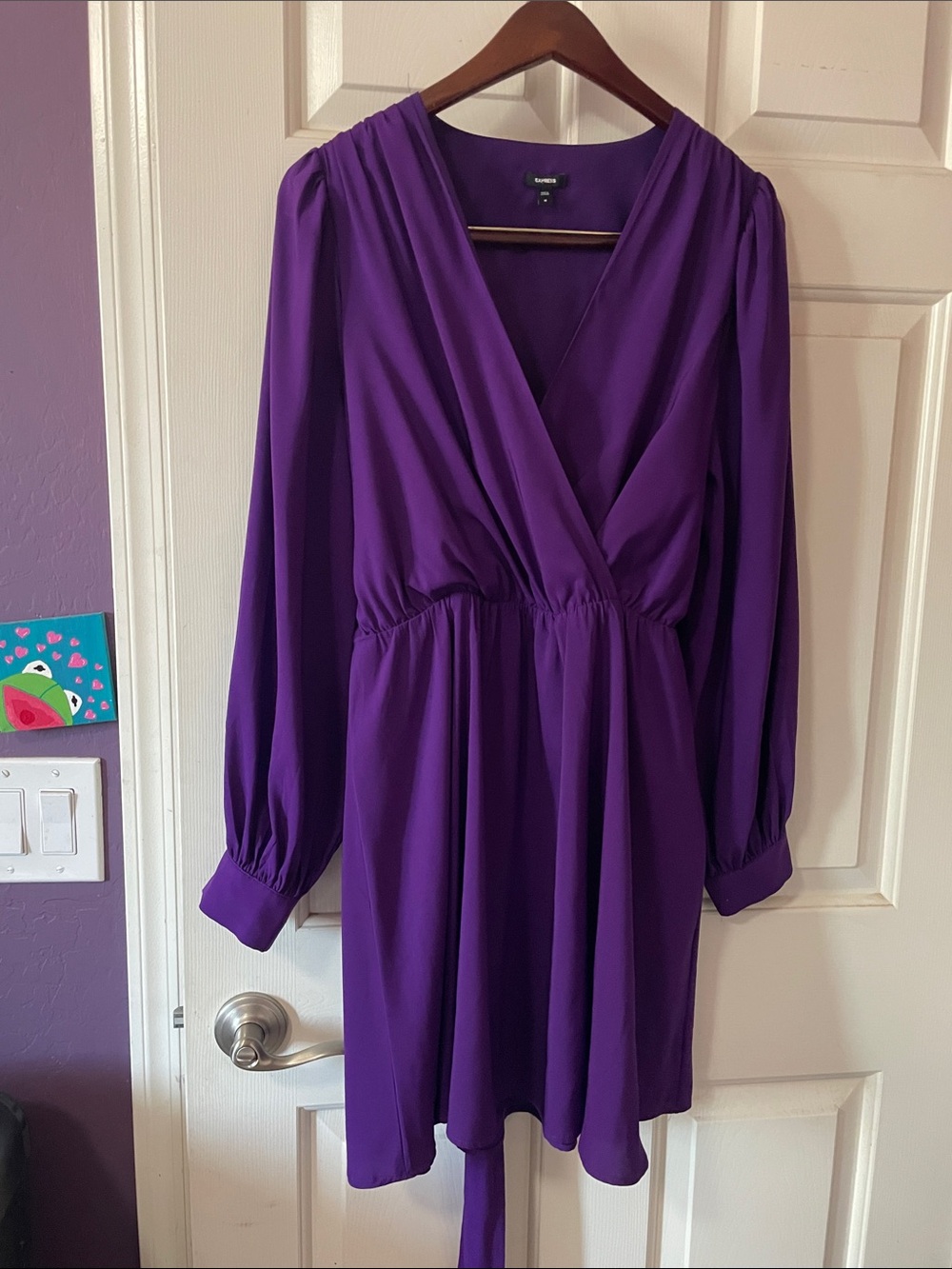 EXPRESS TIE-BACK MOCK WRAP DRESS